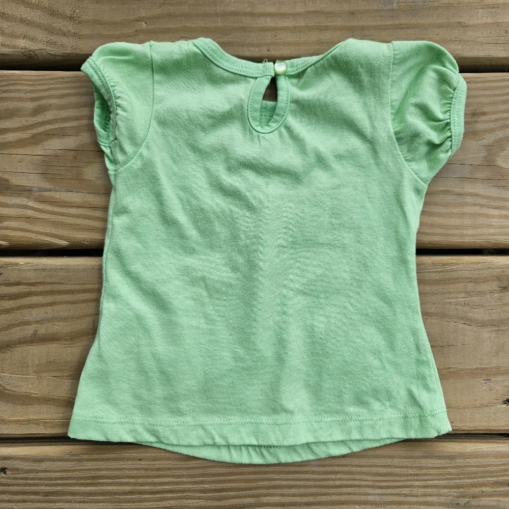 Specialty Baby Girl Outfit Green Top with Pink Plaid Capris 6-9M - Picture 5 of 8